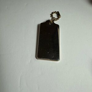 Coach Gold Metal Rectangular Tag Keychain